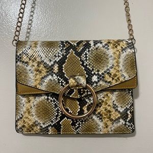 Snake print chain purse